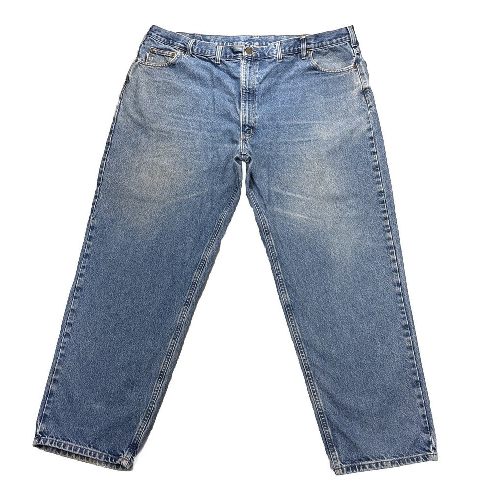 Carhartt Jeans Mens 46x31 Blue‎ Relaxed Fit B17-DST Denim Workwear 5 Pocket